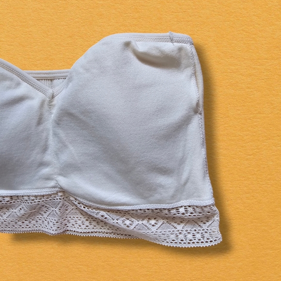 Lucky Brand Women's Seamless Lace Strapless Bandeau Bra Cream - Picture 8 of 12